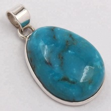 Rabiya Company 925 Sterling Silver Turquoise Pendent, Gender : Women's