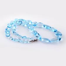Blue Topaz Tumbled beads Necklace, Feature : Good Quality, Attractive Look