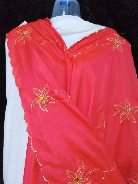 Cotton Polyester Gold Scalloped Dupatta, Technics : Woven