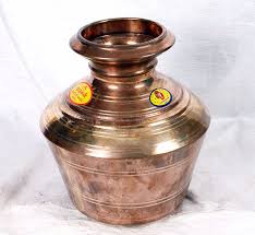 Round Non Polished Brass Pot, For Pooja, Serving, Pattern : Plain, Printed