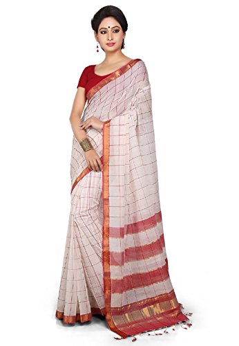 Cotton Handloom Sarees, for Anti-Wrinkle, Dry Cleaning, Easy Wash, Shrink-Resistant, Pattern : Checked
