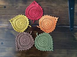 Coasters Crochet, for Home Decoration, Pattern : Round, square, pentagon