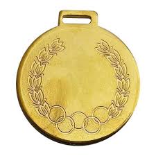 Oval Powder coated Brass Medal, for School, Office, College, Color : Golden, Metallic