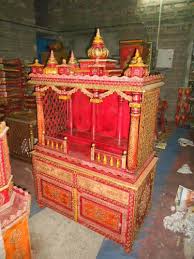Polished Wood Painted Temple, Feature : High Strength, Durable, Good Quality