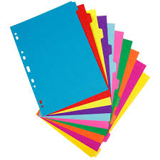 Rectangle Papper file dividers, Color : Red, Yellow, Green, Pink, light Pink