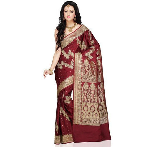 Chanderi Traditional Sarees, Technics : Attractive Pattern, Embroidered, Handloom, Washed, Yarn Dyed