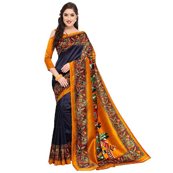Checked Art Silk Saree, Feature : Anti-Wrinkle, Dry Cleaning, Easy Wash, Shrink-Resistant