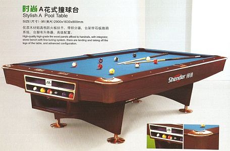 Polished Natural Wooden Shender Pool Tables, for Playing Use, Feature : Crack Proof, Fine Finishing