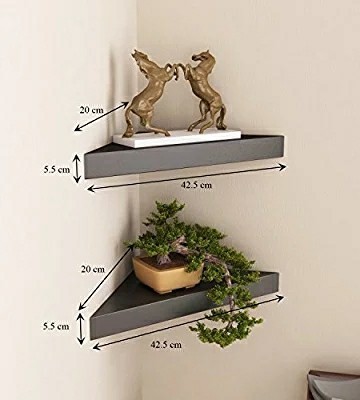 Coated Wooden Floating Corner Shelf, for Home Use, Hotels Use, Office Use, Feature : Hard Structure