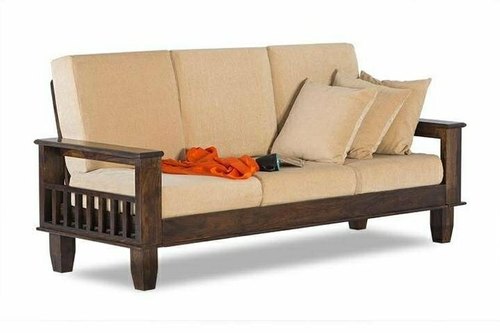 Wooden Three Seater Sofa