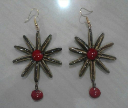 Polish Natural Seed Earring, Style : Antique