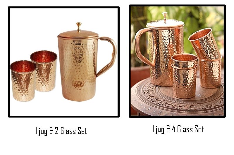 Copper Glass and Jug Set