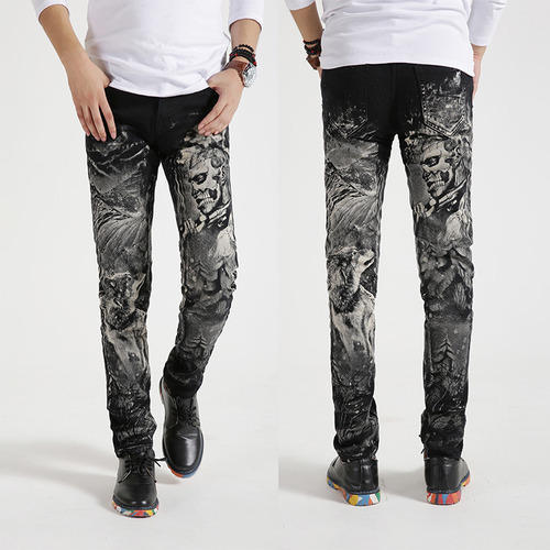 Denim Mens Printed Jeans, Occasion : Casual wear