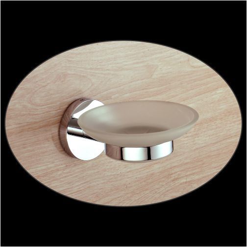 Round Polished Brass Glass Soap Dish (SL-SSD-013), Feature : Fine Finished, Non Breakable, Washable