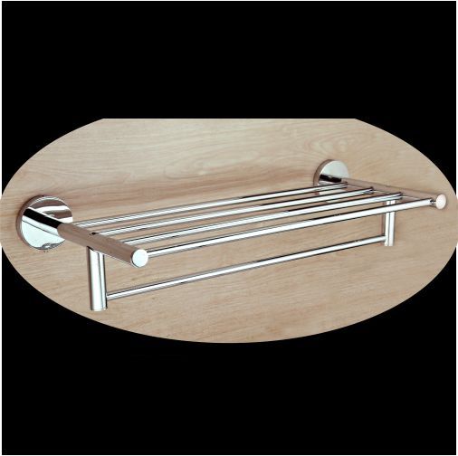 Polished Brass Towel Rack (SL-TR-001), for Home, Hotel, Pattern : Plain