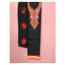 Cotton Embroidered Suit Fabric, Feature : Attractive Look