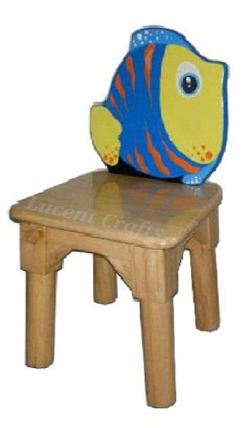 Polished RUBBERWOOD KIDS CHAIR (FISH)