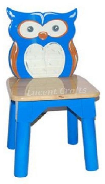 Polished RUBBERWOOD KIDS CHAIR (OWL)