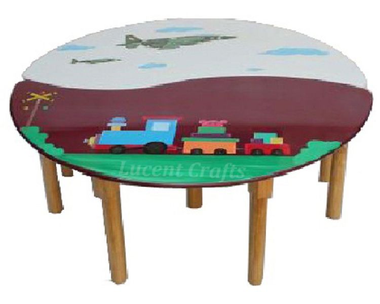 Polished Wood SEMI ROUND TABLE