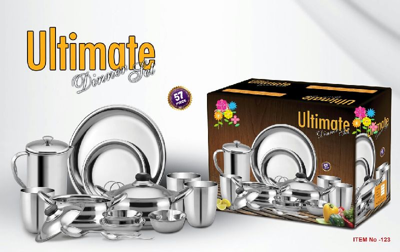 Stainless Steel Ultimate Dinner Set, for Hotels, Restaurant, Feature : Durable, Shiny Look