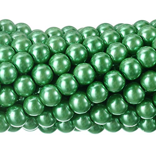 Polished Green Pearl Beads, Pattern : Plain