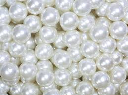 Polished White Pearl Beads, Pattern : Plain