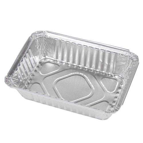 Plain Smooth Silver Aluminum Foil Container, Color : Grey