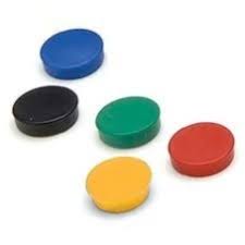 Round Polished plastic magnet, Color : Red, Yellow, White, Blue