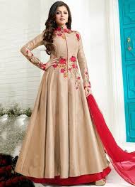 Plain Chiffon Anarkali Salwar Kameez, Size : XL, XXL