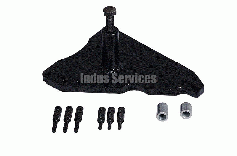 Jig for expelling rubber buffer and rear damper attachment sleeve