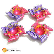 China Clay Decorative Diyas, for Gift, Diwali, Style : Dried, Wet