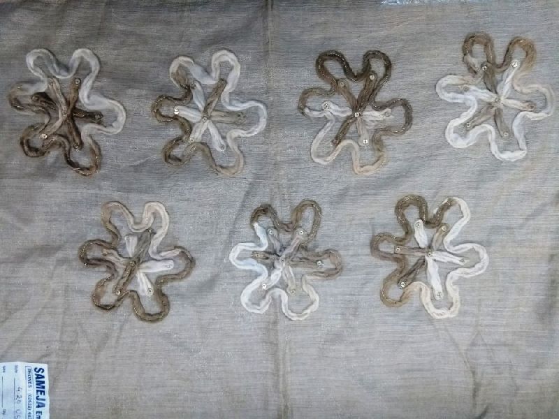 3D Embroidered Beige Stole