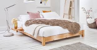 Polished Hemlock Wood Low Platform Bed, Size : Single