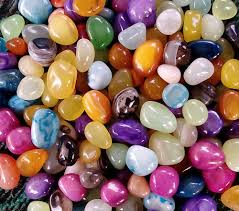 Non Polished colored pebbles, for OutdoorDecoration, Feature : Durable, Perfect Shape, Striking Colours