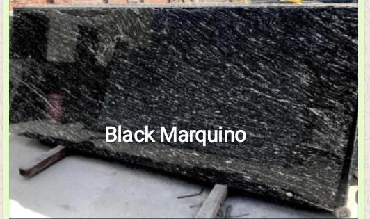 Polished Black Marquino Granite Slabs