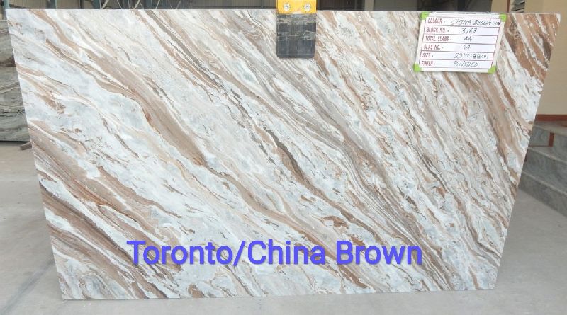 Polished China Brown Marble Slabs