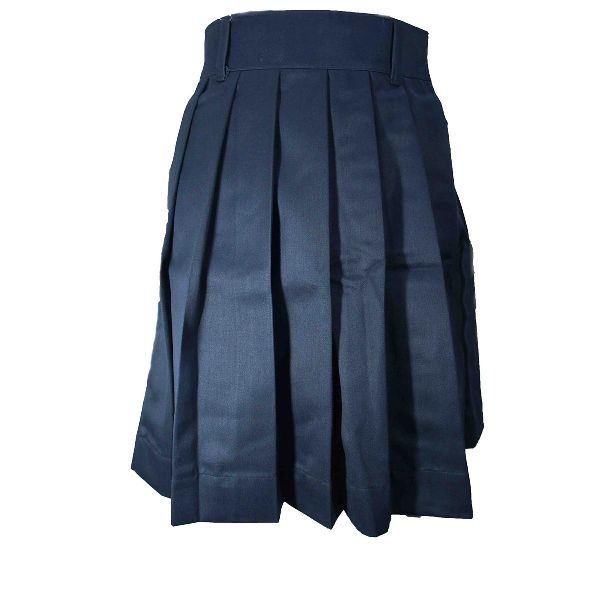 Plain Cotton Girls Blue School Skirt, Age Group : 10-15years