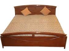 wooden double bed