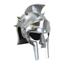 Non Polished Brass Armor Gladiator Helmet, for Safety Use, Pattern : Plain