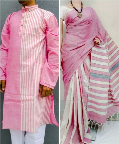 Rakhi Collection Handwoven Couple Combo KHESHCotton Saree