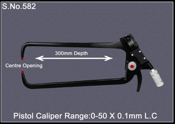 Gaugewell Type External Pistol Caliper, for Measuring Use, Color : Black