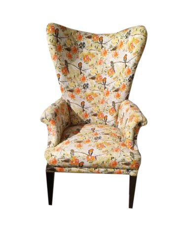 Polished Wood High Back Chair, for Home, Hotel, Etc, Pattern : Printed