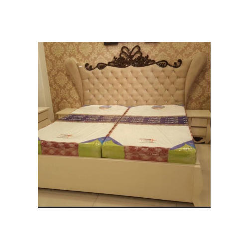 Rectangular Polished Wooden Modular Double Bed