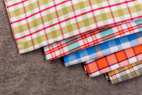 Rectangle Cotton Check Towels, for Home, Hotel, Style : Dobby