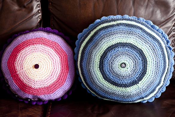 Round Cotton Circular Cushion Covers, for Bed, Sofa, Color : Multicolor
