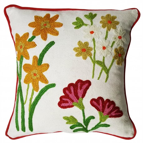 Square Embroidered Cushion Covers, for Bed, Sofa, Size : 50cm X 30cm