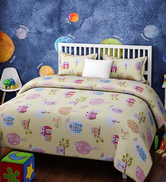 Printed Cotton Kids Bed Sheets, for Home, Technics : Woven
