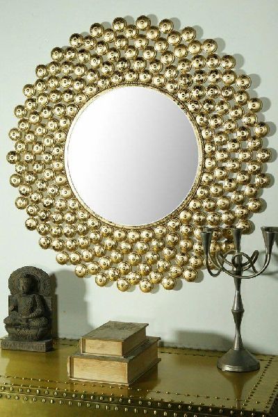 Glass Coated METAL wALL MIRRORS, for Hotels, Household, Office, Edge Type : Round Edge