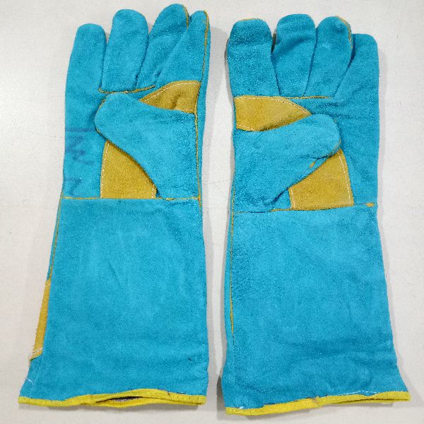 Leather safety hand gloves, for Industrial, Length : 10-15 Inches, 15-20 Inches