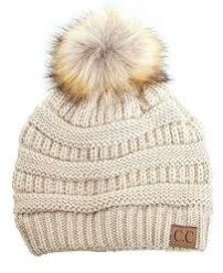 Plain Pom Pom Feathered Knitted Hat, Shape : Round